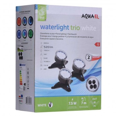 Aquael Waterlight Trio White 3x2.5W Pool Pond LED Light Set Spotlight